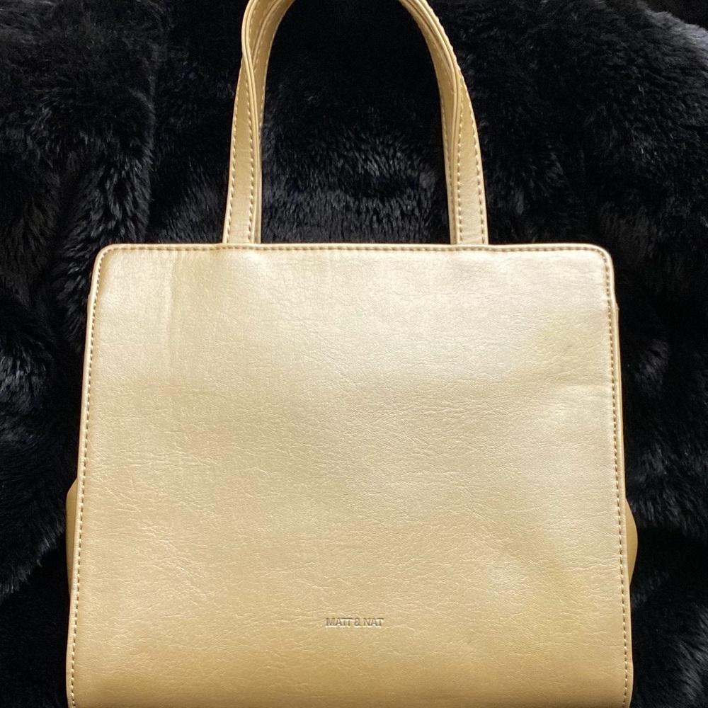 Matt & Nat Noemie Light Gold Vegan Frame Satchel